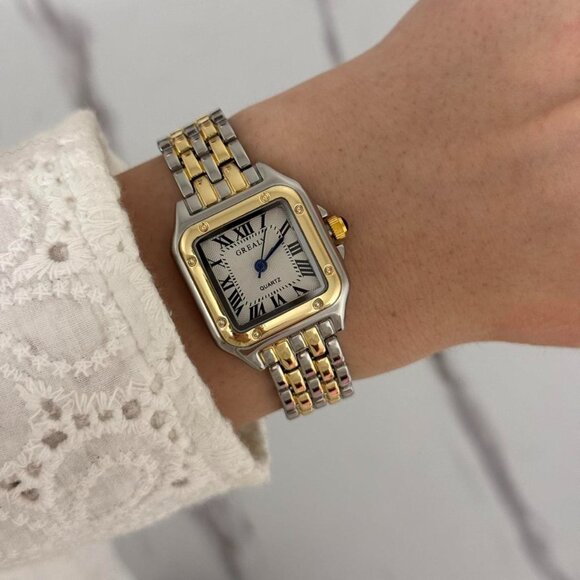 Sku:0345 gold silver watch stainless steel bracelet vintage style +in a gift bag - Picture 9 of 9